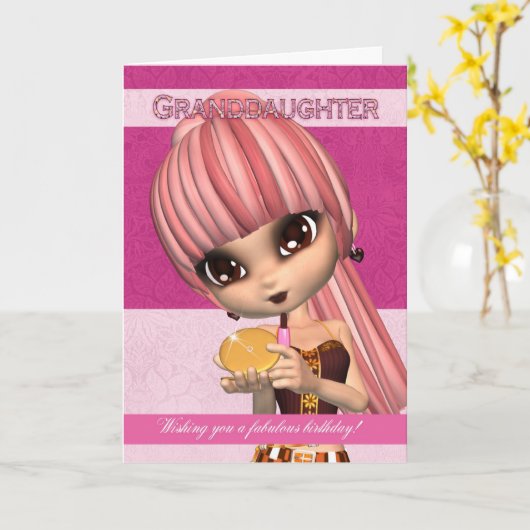 Kleindochter Trendy Verjaardag Meisje Wenskaart Kaart (Gele Bloem)