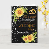 Kleindochter Trouwdag Gefeliciteerd Sunflower Kaart (Gele Bloem)