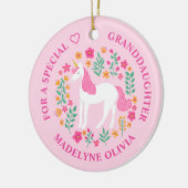 Kleindochter Unicorn Flowers Cute Pink Ornament (Links)