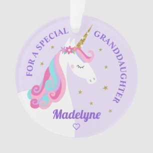 Kleindochter Unicorn Gold Glitter Stars Paarse Ornament
