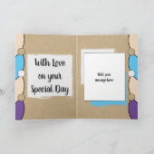 Kleindochter verjaardag blauw wit rustiek kaart (Binnen)