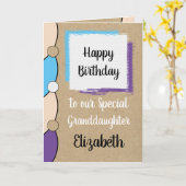 Kleindochter verjaardag blauw wit rustiek kaart (Gele Bloem)