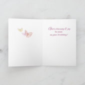 Kleindochter Verjaardag, Bloemen, Religieus Kaart (Binnen)