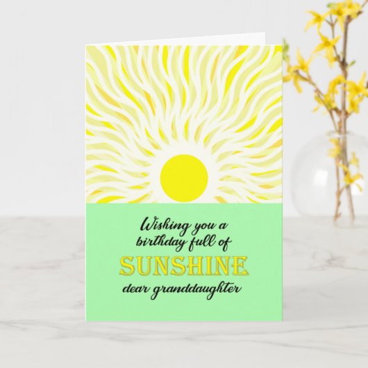 Kleindochter Verjaardag Bright Sunshine Kaart (Gele Bloem)
