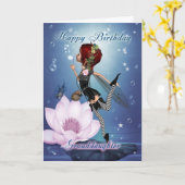 Kleindochter Verjaardag Kaart met Fantasy Water Fa (Gele Bloem)