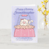 Kleindochter Verjaardag Kaart - Schattigee Puppy P (Gele Bloem)