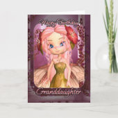 Kleindochter Verjaardag Kaart - Schattigee Roze Sp (Voorkant)