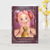 Kleindochter Verjaardag Kaart - Schattigee Roze Sp (Gele Bloem)