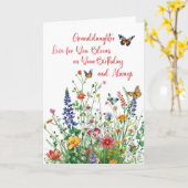 Kleindochter Verjaardag Liefde In Bloom Wildflower Kaart (Gele Bloem)