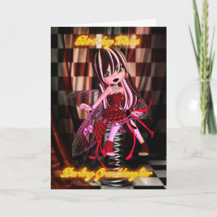 Kleindochter verjaardag met Moonies Cutie Pie Goth Kaart