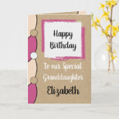 Kleindochter verjaardag roze wit rustiek kaart (Gele Bloem)