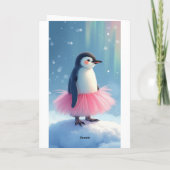Kleindochter Verjaardag Schattigee Ballerina Pengu Kaart (Achterkant)
