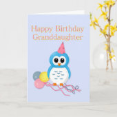 Kleindochter Verjaardag Schattigee Uil Kaart (Gele Bloem)