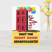 Kleindochter Verjaardag Sluit de voordeur Kaart (Gele Bloem)