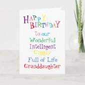 kleindochter verjaardagskaart.meisjes.dochters.vro kaart (Voorkant)