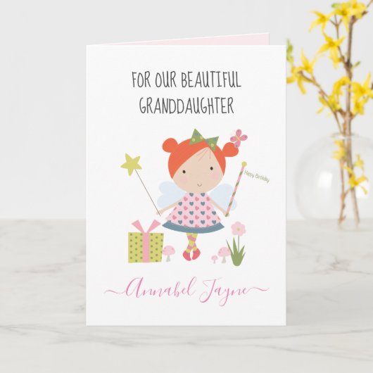 Kleindochter verjaardagsmeisjes kaart (Gele Bloem)