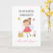 Kleindochter verjaardagsmeisjes kaart (Gele Bloem)