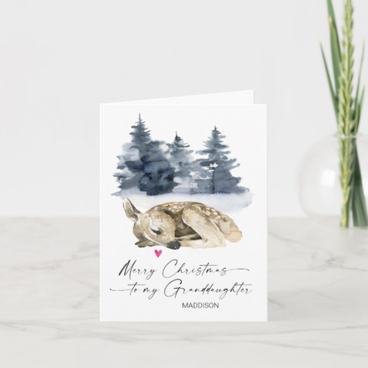 Kleindochter voor vrolijk kerstfeest, grootouders kaart (Voorkant)