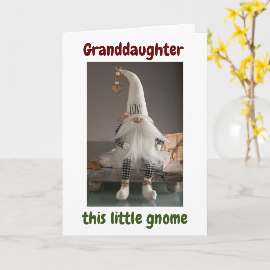 **KLEINDOCHTER** VROLIJK KERSTFEEST VAN GNOME KAART (Gele Bloem)