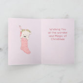 Kleindochter Waterverf kerst met kleindoesprinses Feestdagen Kaart (Binnen)