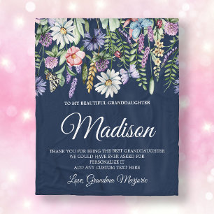 Kleindochter Wildflower gepersonaliseerd Fleece Deken
