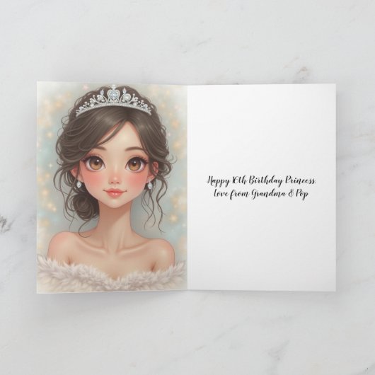 Kleindochter zestiende verjaardag Elegant zilver Kaart (Binnen)