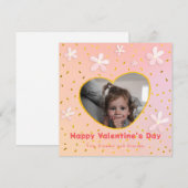 Kleindochter Zoete Bloemen Valentijnsdag Foto Feestdagenkaart (Voorkant / Achterkant)