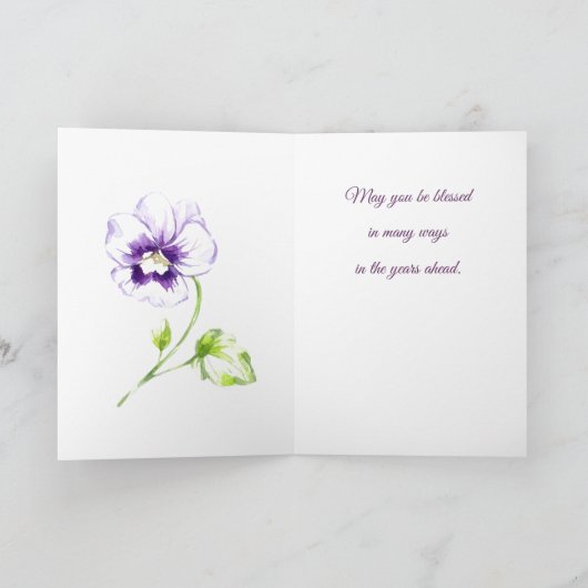 KleindochterAfstuderen Waterverf Bedankkaart (Binnen)