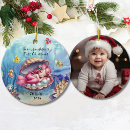 Kleindochter's 1e Schattigee Zeemeermin Oceaan Keramisch Ornament