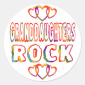 Kleindochters Rock Ronde Sticker (Voorkant)