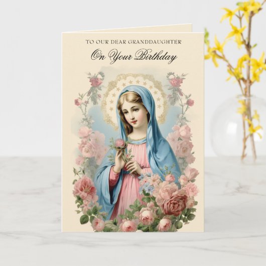 Kleindochters Verjaardag Religieuze Bloemen Schrif Kaart (Gele Bloem)