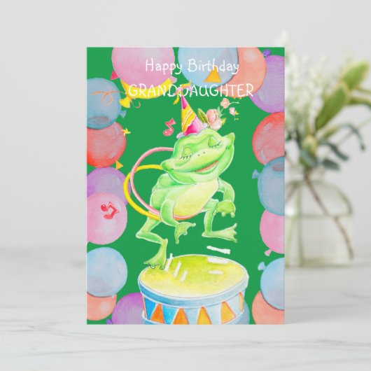 Kleindochter's Verjaardagsgroeten Kaart. Bedankkaart (Staand voorkant)