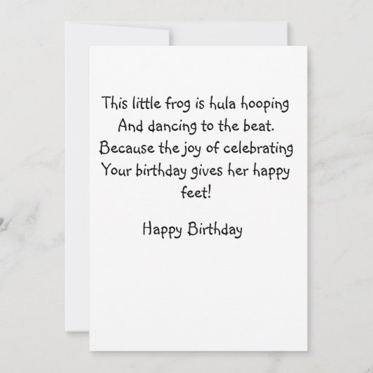 Kleindochter's Verjaardagsgroeten Kaart. Bedankkaart (Achterkant)