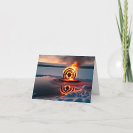 Kleine, 10,2 x 14,2 cm gevouwen kerstkaart feestdagen kaart