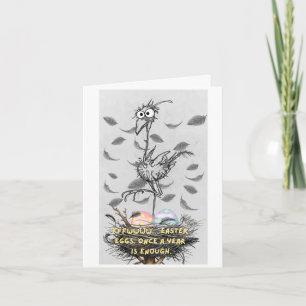 Kleine, 10 x 14 cm opgevouwen grappige Pasen kaart