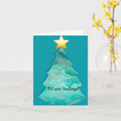 Kleine, 10 x 14 cm opgevouwen wenskaart kaart (Gele Bloem)