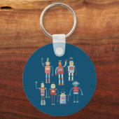 Kleine 1950s Stijlretro-robots Sleutelhanger (Achterkant)