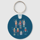 Kleine 1950s Stijlretro-robots Sleutelhanger (Achterkant)
