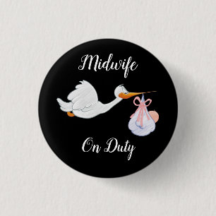 Kleine, 1¼-inch ronde Button met middenvrouw op di