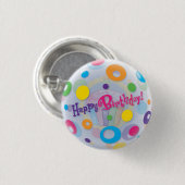 Kleine, 1¼-inch ronde Happy Birthday Button (Voorkant /achterkant)