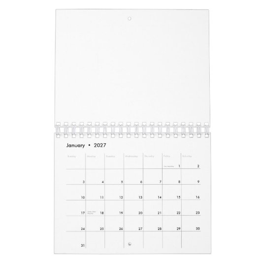 Kleine 2015 lege kalender met feestdagen (Jan 2027)