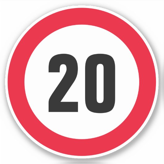 Kleine 20 mph-snelheidslimiet vinylstickers voor e sticker (Voorkant)