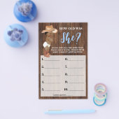 Kleine AA Cowboy Hoe oud was ze Baby shower Game Flyer (Enkel)