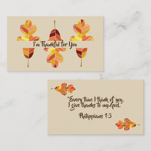 Kleine aangepaste dankbaarheid voor u merkt op dat visitekaartje (Voorkant / Achterkant)