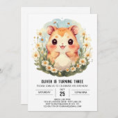 Kleine aangepaste hamster verjaardag kaart (Voorkant / Achterkant)