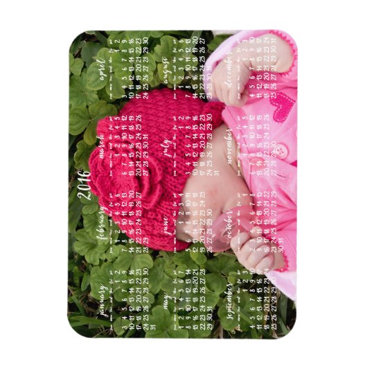 Kleine aangepaste magnetische kalender 2016 3x4 magneet (Verticaal)