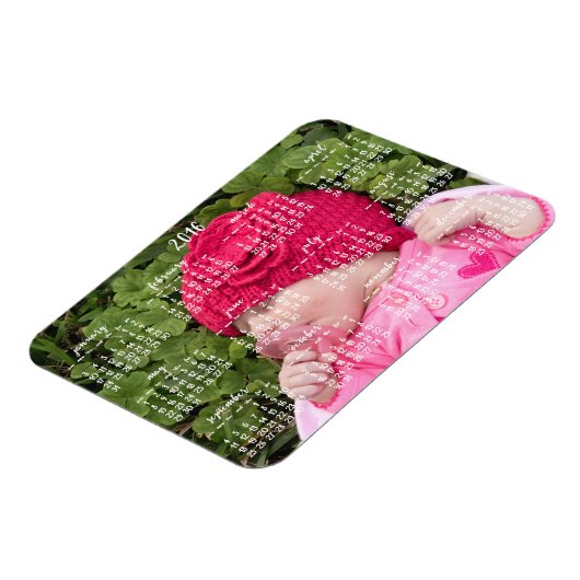Kleine aangepaste magnetische kalender 2016 3x4 magneet (Linkerzijde)