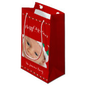 Kleine, aangepaste rode kerstcadeautassen klein cadeauzakje (Voorkant Gekanteld)