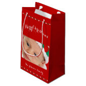 Kleine, aangepaste rode kerstcadeautassen klein cadeauzakje (Achterkant Gekanteld)