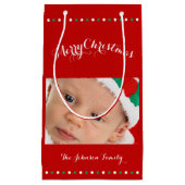 Kleine, aangepaste rode kerstcadeautassen klein cadeauzakje (Voorkant)